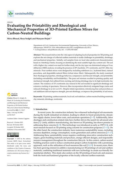 Pdf Evaluating The Printability And Rheological And Mechanical