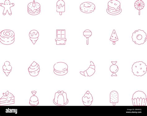 Dessert Food Icon Sweets Chocolate Cakes And Candy Biscuits Ice Cream