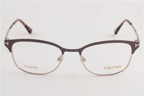 tom ford 5381 050 dark brown titanium eyeglasses tf5381 050 52mm