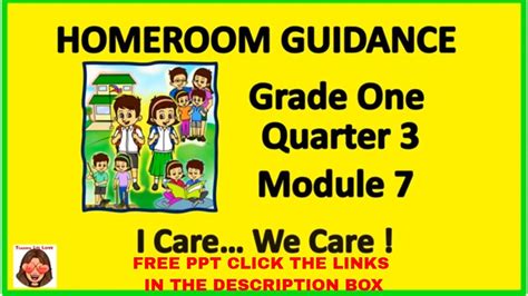 Homeroom Guidance Grade1 Quarter3 Module7freeppticarewecare Youtube