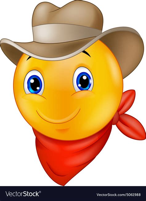 Cowboy Smiley Emoticon Royalty Free Vector Image