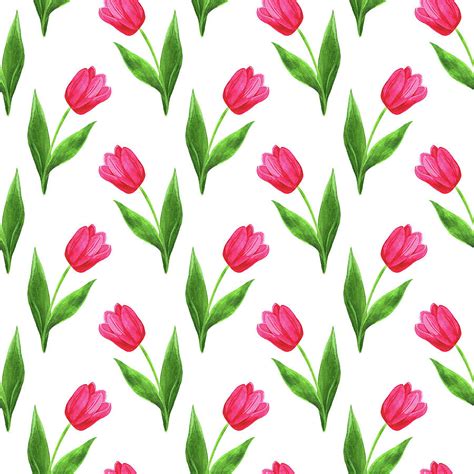 The pattern has two charts for tulips: Tulips Pattern Painting by Ekaterina Efanova