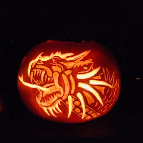 Dragon Carved Pumpkin Halloween Pumpkin Carving Carving Halloween