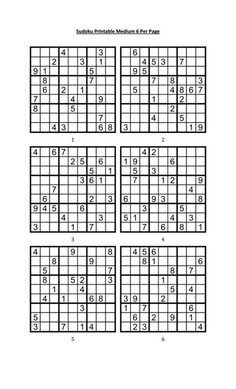 These Printable Sudoku Puzzles Range From Easy To Hard Including