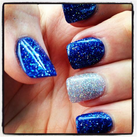 Navy And Silver Nails Blue And Silver Nails Prom Nails Silver Prom