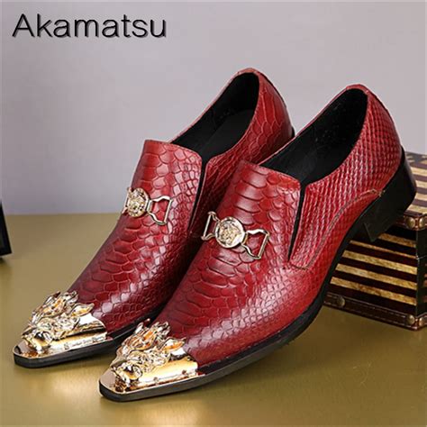 Akamatsu 2018 Slip On Italian Summer Shoes Men Oxfords Metal Pointed