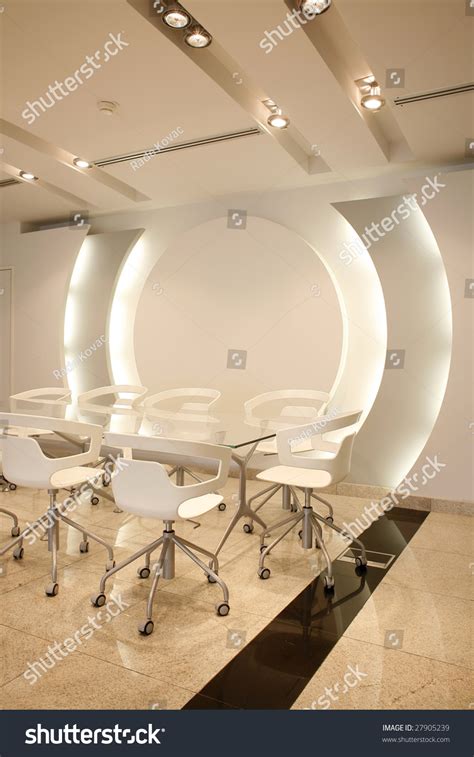 Interior Futuristic White Boardroom Stock Photo 27905239 Shutterstock