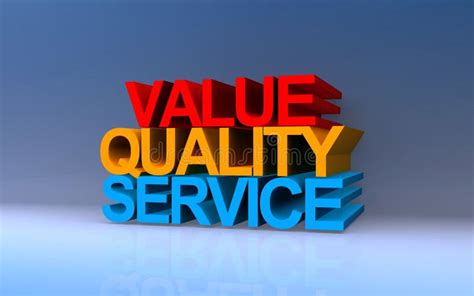 Value Quality Service On Blue Stock Illustration Illustration Of Text