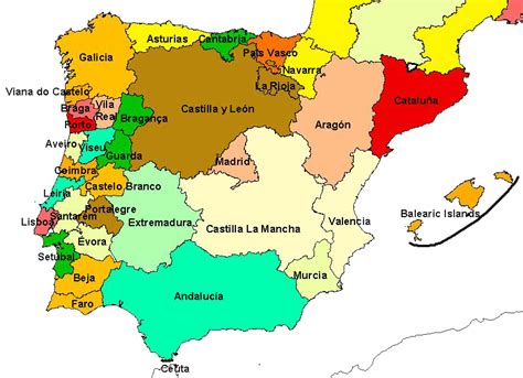 Euromaps Provinces Of Spain And Portugal