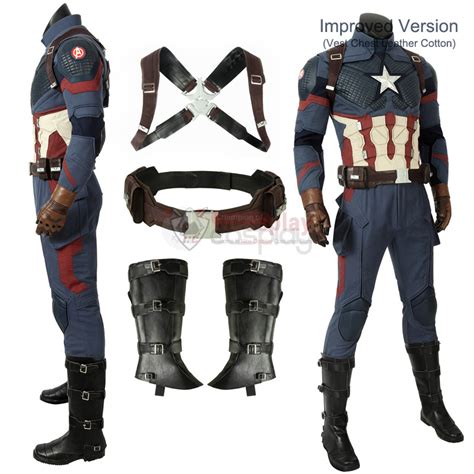 Avengers Endgame Captain America Steven Rogers Cosplay Costume