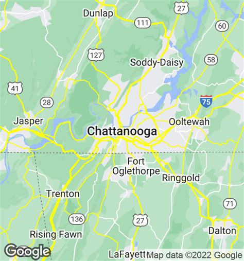 Chattanooga Area Zip Code Map