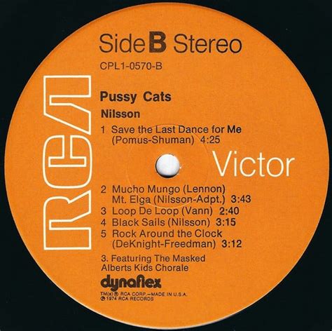 Harry Nilsson Produced By John Lennon Pussy Cats Vinyl Pussycat Records