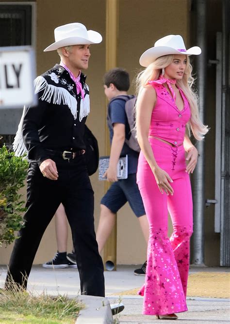 Ryan Gosling And Margot Robbie Match On Set Of Barbie Movie