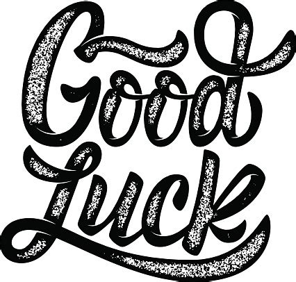 Download Good Luck Hand Drawn Lettering Phrase Isolated On White ...