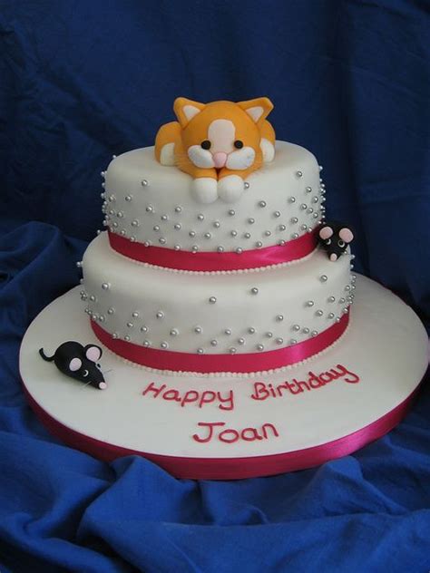 Cute Birthday Cake Cat Design Cat Cake Topper Cat Birthday Cake Diy