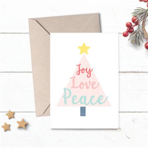 Peace Love And Joy Christmas Cards Made In Ireland Cuando