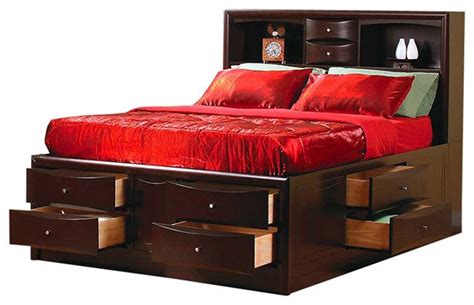 Coaster 200409 Phoenix Bedroom Set With Storage Bed In Dark Brown
