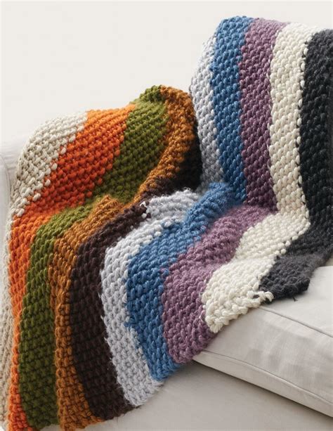 Simple Striped Seed Stitch Afghan