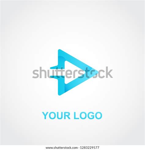 Blue Arrow Logo Colorful 3d Template Stock Vector Royalty Free