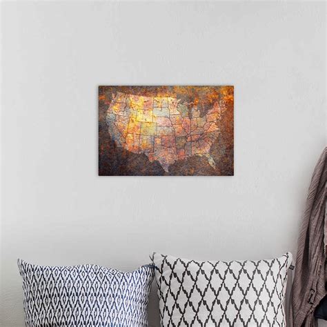 Vintage Rusty Map Of Usa Wall Art Canvas Prints Framed Prints Wall