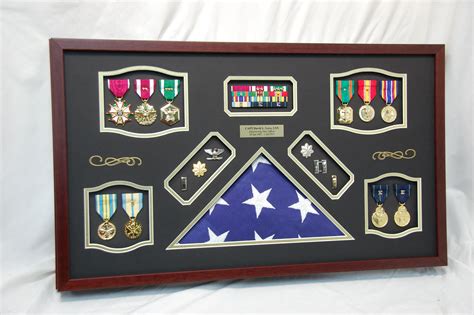 Navy Shadow Box With Flag And Ribbons Military Shadow Box Shadow Box