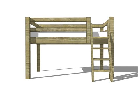 Free Woodworking Plans To Build A Twin Low Loft Bunk Bed The Design