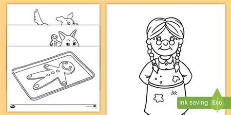 The Gingerbread Man Colouring Pages (teacher made)
