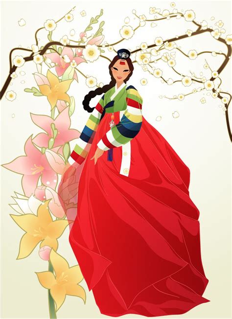 Hanbok Illustration Korean Illustration Korean Art Fashion Art