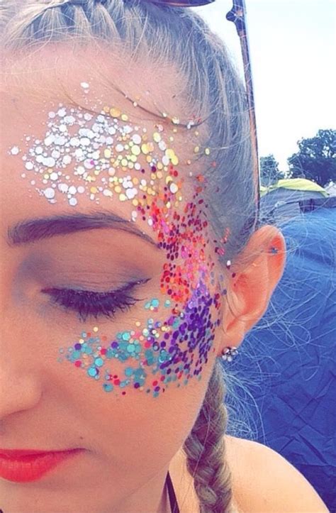 Festival Makeup Face Glitter Glitterface Maquiagem Carnaval Maquiagem De Glitter Maquiagem