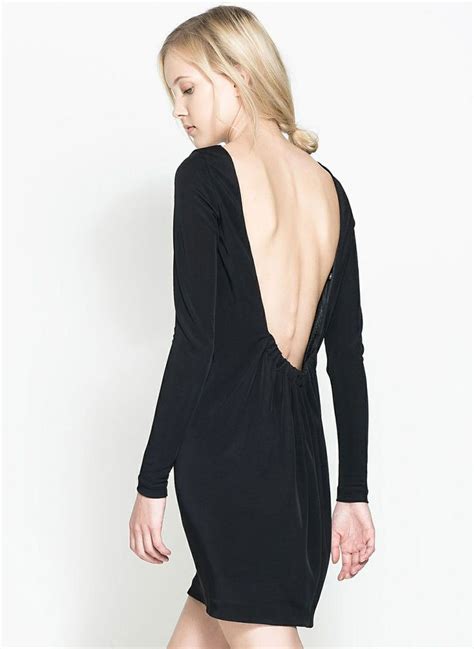Black Long Sleeve Backless Bodycon Dress Fashion Clothing Latest