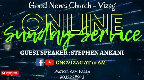 Good News Church Vizag Live Sunday Service 07 June 2020