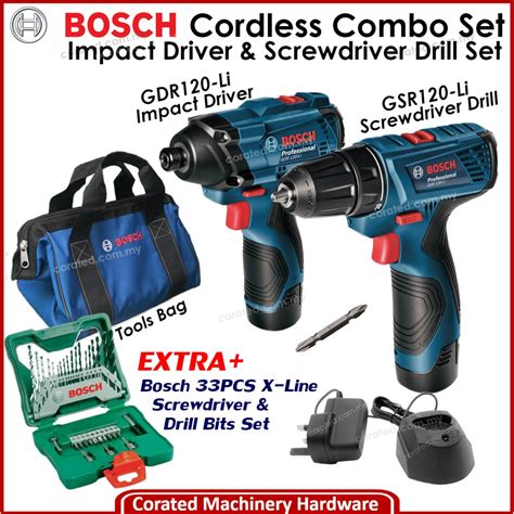Bosch cordless drill uk reviews 2021. Bosch GSR120-Li+GDR120-Li Cordless Driver+Drill + 33pcs ...