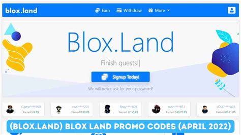 List Of Bloxland Blox Land Promo Codes October 2023