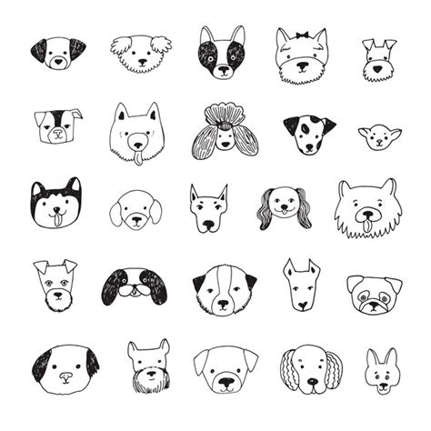 Premium Vector Dog Face Cartoon Vector Illustrations Set