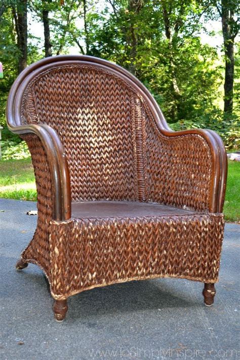 How To Paint Wicker Furniture With A Brush Chair Makeover Painting