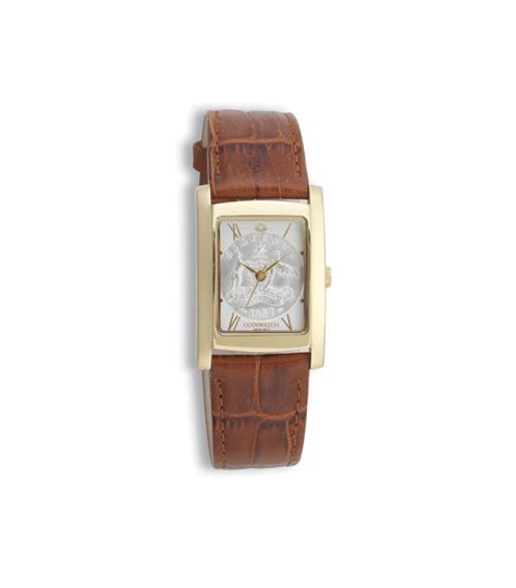Coin Watch Elegance Sixpence Gold Brown Leather