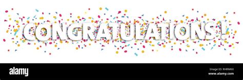 Congratulations Text And Confetti Illustration Congratulation Stock