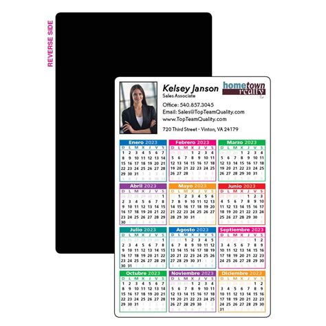 Year At A Glance Calendar Magnet Easy Read Colorful Magnets Usa®
