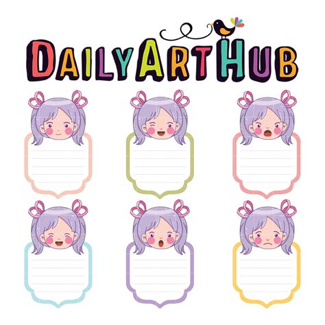 Cute Anime Sticky Note Clip Art Set Daily Art Hub Graphics