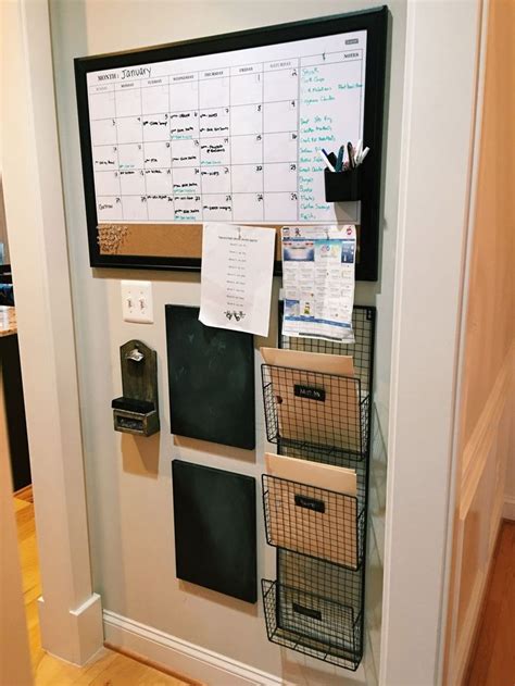 Keep clutter off the desk by storing your books on floating shelves on the wall. diy-command-center-3 | Organizing Brilliance! | Pinterest ...