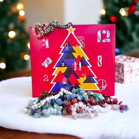 12 Days Of Christmas Advent Calendar With 12 Crystal Chip Bracelets