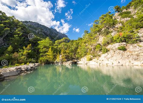 View Of Turquoise Lake In Canyon Goynuk Stock Photo Image Of Nature