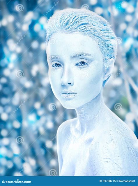 Attractive Naked Covered In Ice Woman Cold Effect Stock Image Image Of Cosmetics Beautiful