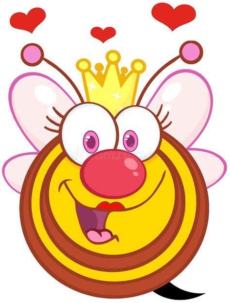 Happy Queen Bee Cartoon Character Stock Vector Illustration Of Queen