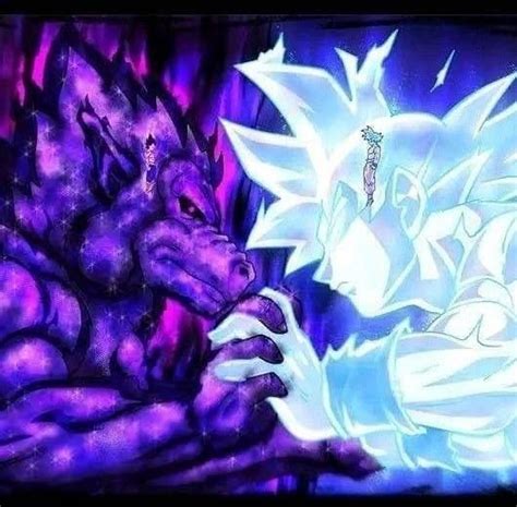 Two Dragon Like Creatures In Front Of A Purple And Blue Background One