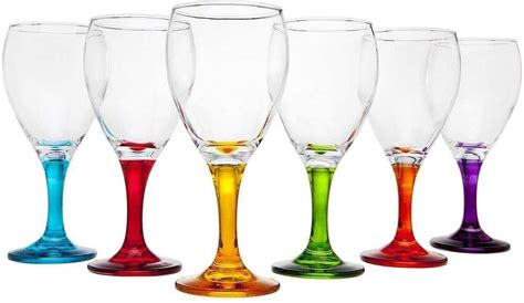 Multi Color Wine Glasses Set Of 6 10oz Colors Vary In 2021 Wine Glasses Unbreakable Wine