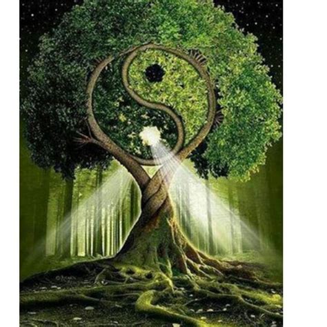 5d Diamond Painting Tree Of Life Ying And Yang Arte Yin Yang Ying Y