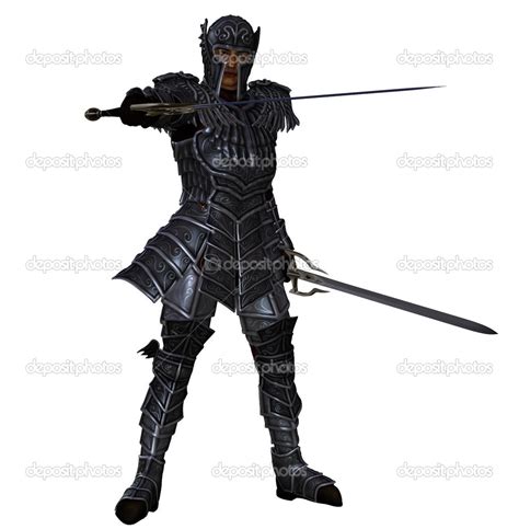 Dark Knight Fighting With Two Swords — Stock Photo © Greglith 17983707