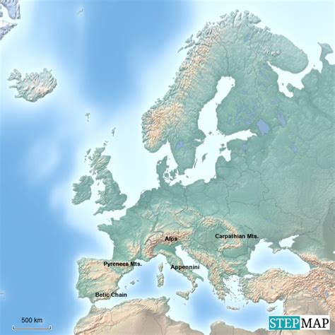 Map Of Europes Mountains