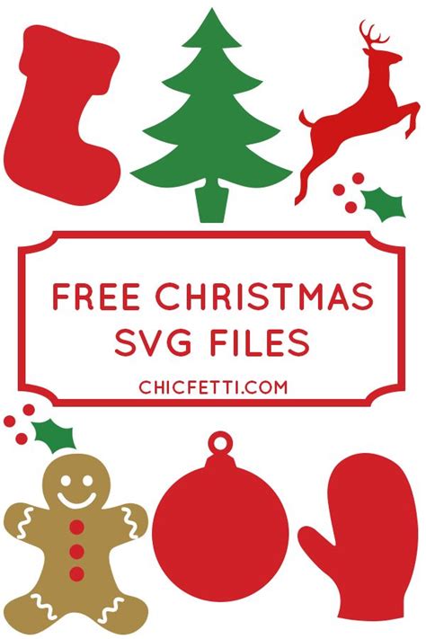 Free Holiday SVG Files from Chicfetti.com | Silouette, etc | Pinterest
